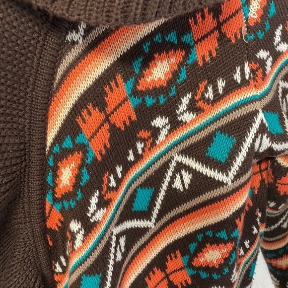 Aztec Powder River Outfitters Cardigan Duster Tribal Sweater - Picture 7 of 12